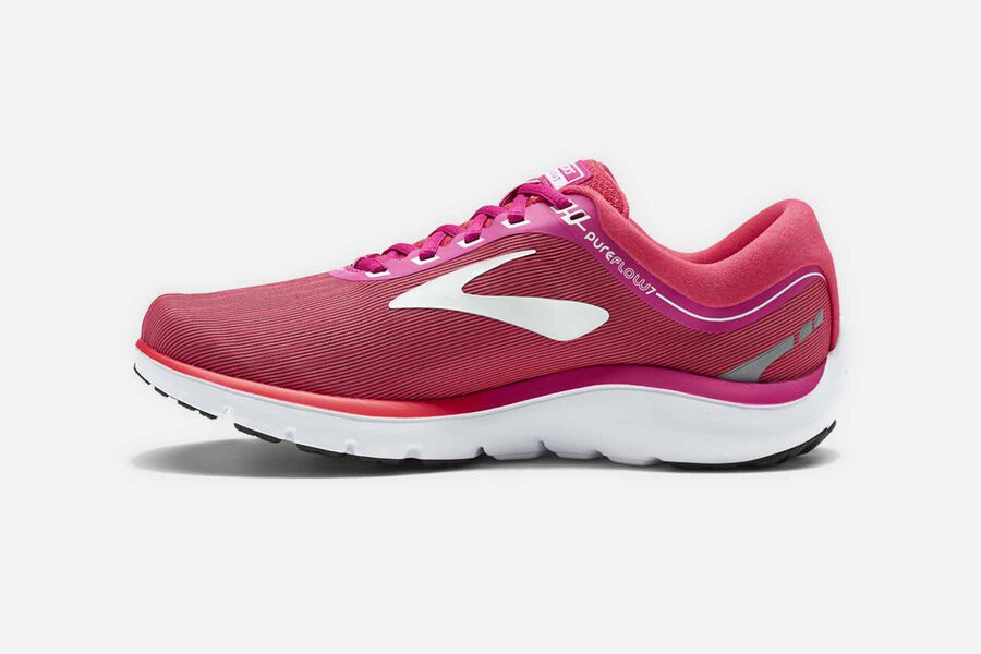 Pureflow 7 Road Brooks Running Shoes NZ Womens - Pink/White - WVJMDN-785